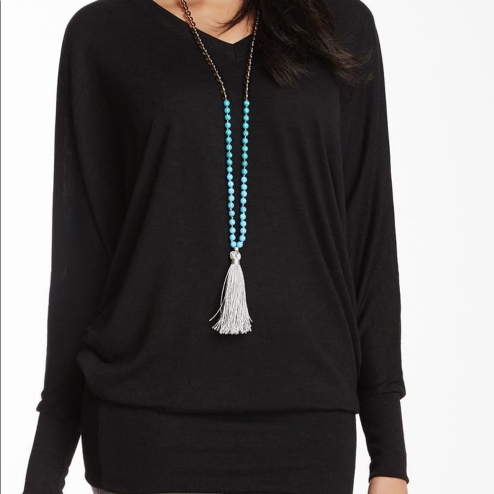 Go couture v neck dolman sleeve sweater xl